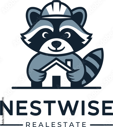 nestwise Mascot realestate logo design for real estate site.eps