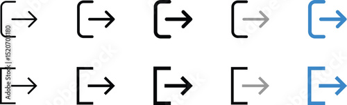 Set of Simple Arrow Icons for Navigation and Interface Design