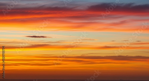 Vibrant Sunset Sky with Red and Orange Clouds