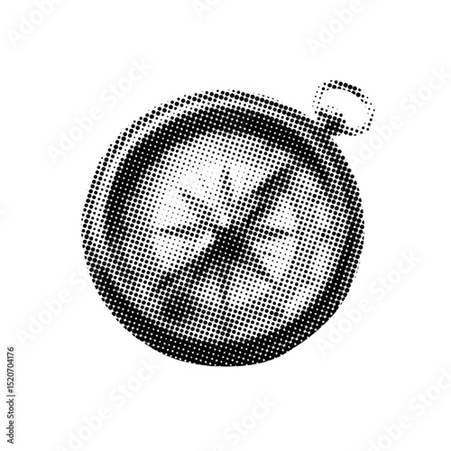 Halftone collage compass element⁠