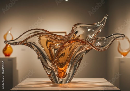 Artistic glass sculpture on display
