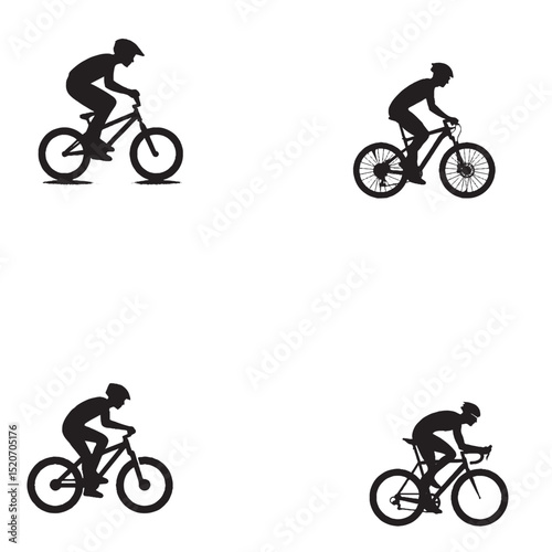 Dynamic Bicycle Rider Silhouette – Speed, Motion & Outdoor Adventure