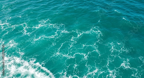 Ocean Water Surface Rippling with White Foam Texture