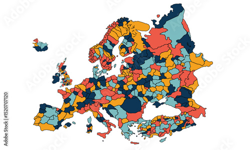 Europe map vector with country borders vector eps.10