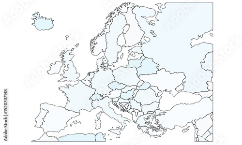 Europe map vector with country borders vector eps.10