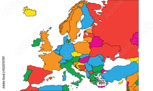 Europe map vector with country borders vector eps.10