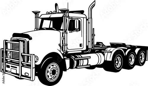 Heavy truck tractor  vector illustration