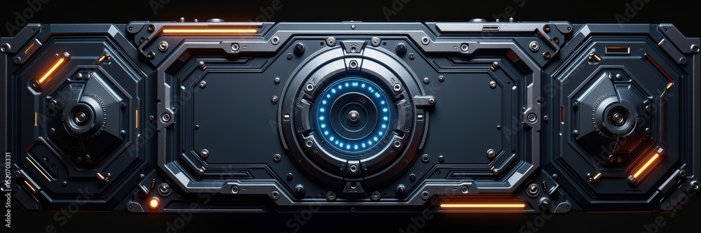 Fototapeta premium Futuristic looking object with a blue light in the center