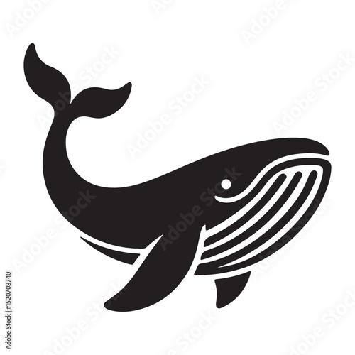 vector illustration of a cartoon whale