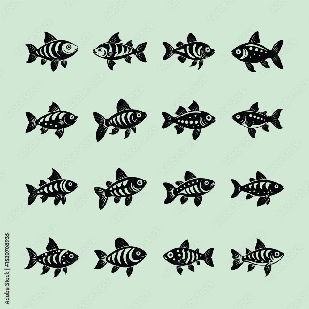 Naklejka premium Celestial Pearl Danio, aquarium fish vector iart illustration