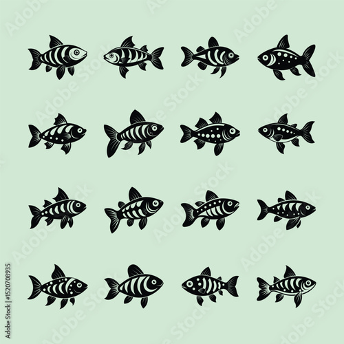 Celestial Pearl Danio, aquarium fish vector iart illustration