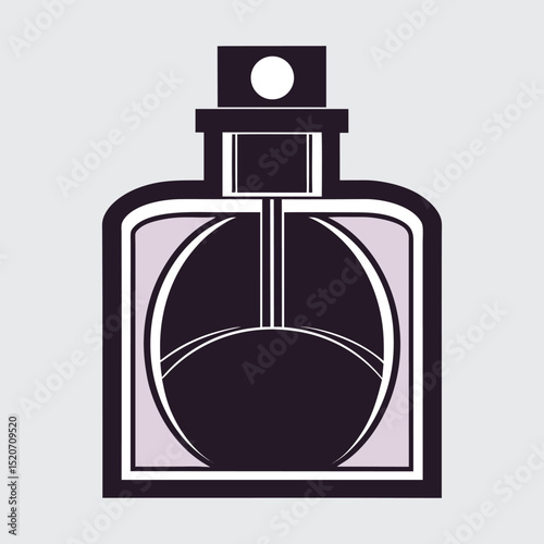 Bottle with perfume silhouette art illustration.