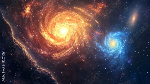 Fiery and Icy Spiral Galaxies in Cosmic Dance