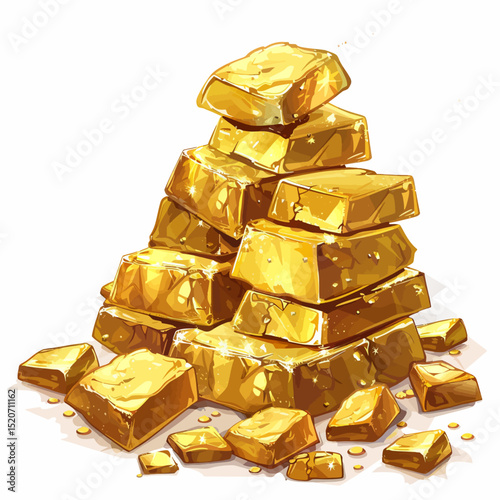stack of gold bars isolated 