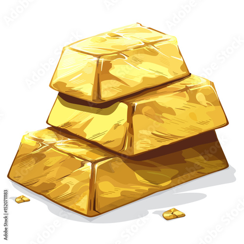 stack of gold bars on white 