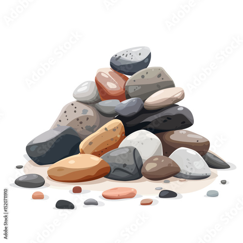 Gravel isolated on white background 