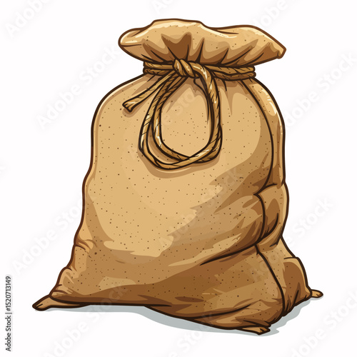 Gunny sack on a white 