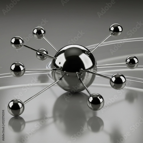 Abstract interconnected spheres representing network connections