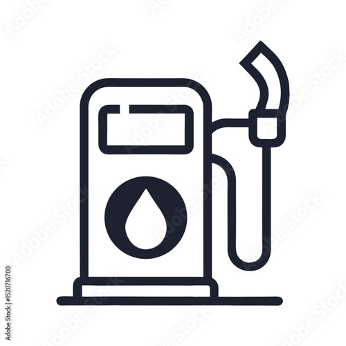 Gas pump vector icon with digital music player and camera equipment symbols