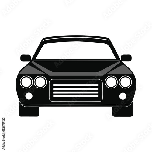 Black classic luxury sport car vector illustration on white background