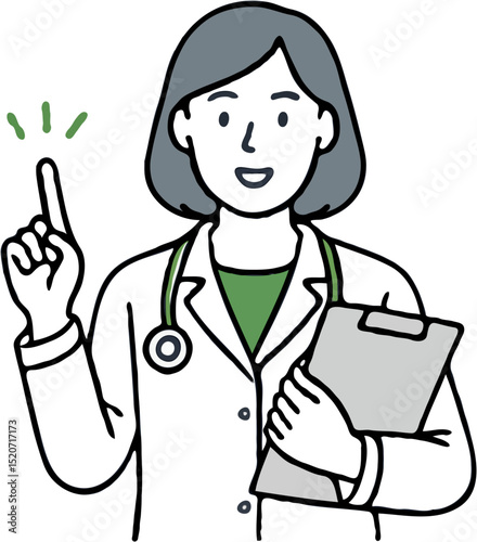 Confident Female Doctor with Clipboard Giving Advice