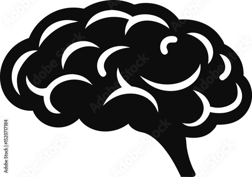 Brain Scan Silhouette Vector Illustration 