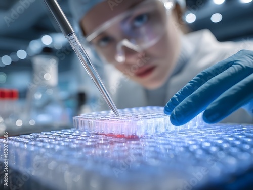 Scientist working with lab samples