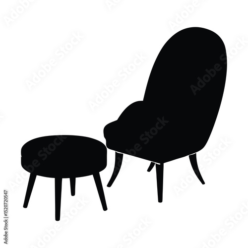 Chair and Ottoman Set silhouette 