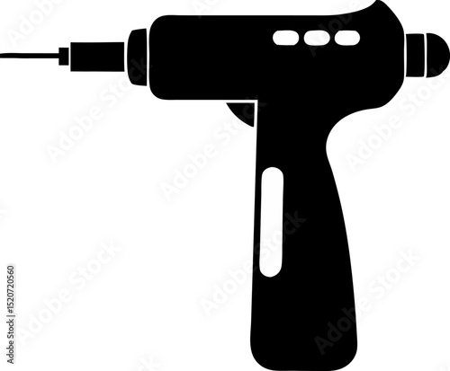 Dental Drill Silhouette Vector Illustration 