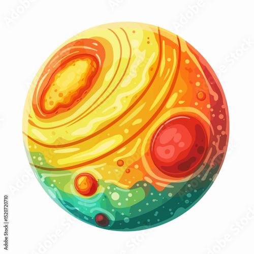 Planet mercury on a white