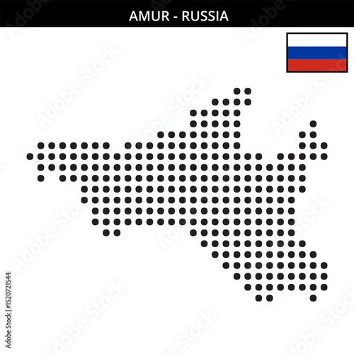 Big dots map of amur in Russia