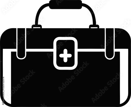 Doctor S Bag Silhouette Vector Illustration 