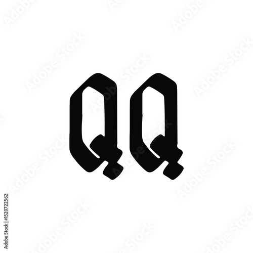 QQ monogram logo design letter text name symbol monochrome logotype alphabet character simple logo
