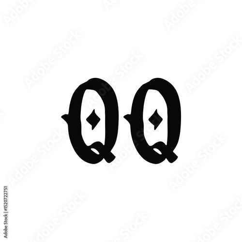 QQ monogram logo design letter text name symbol monochrome logotype alphabet character simple logo