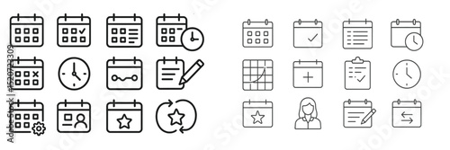 Calendar icons representing time management, scheduling, planning, and organization for personal or professional use