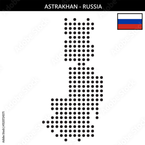 Big dots map of Astrakhan in Russia