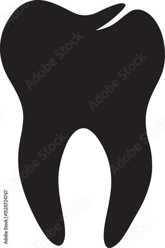 Silhouette vector of wisdom tooth icon ideal for dental care, surgery, and oral health related designs.