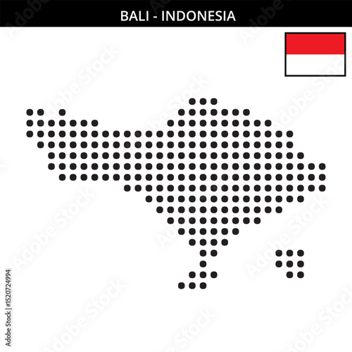 Big dots map of bali in Indonesia