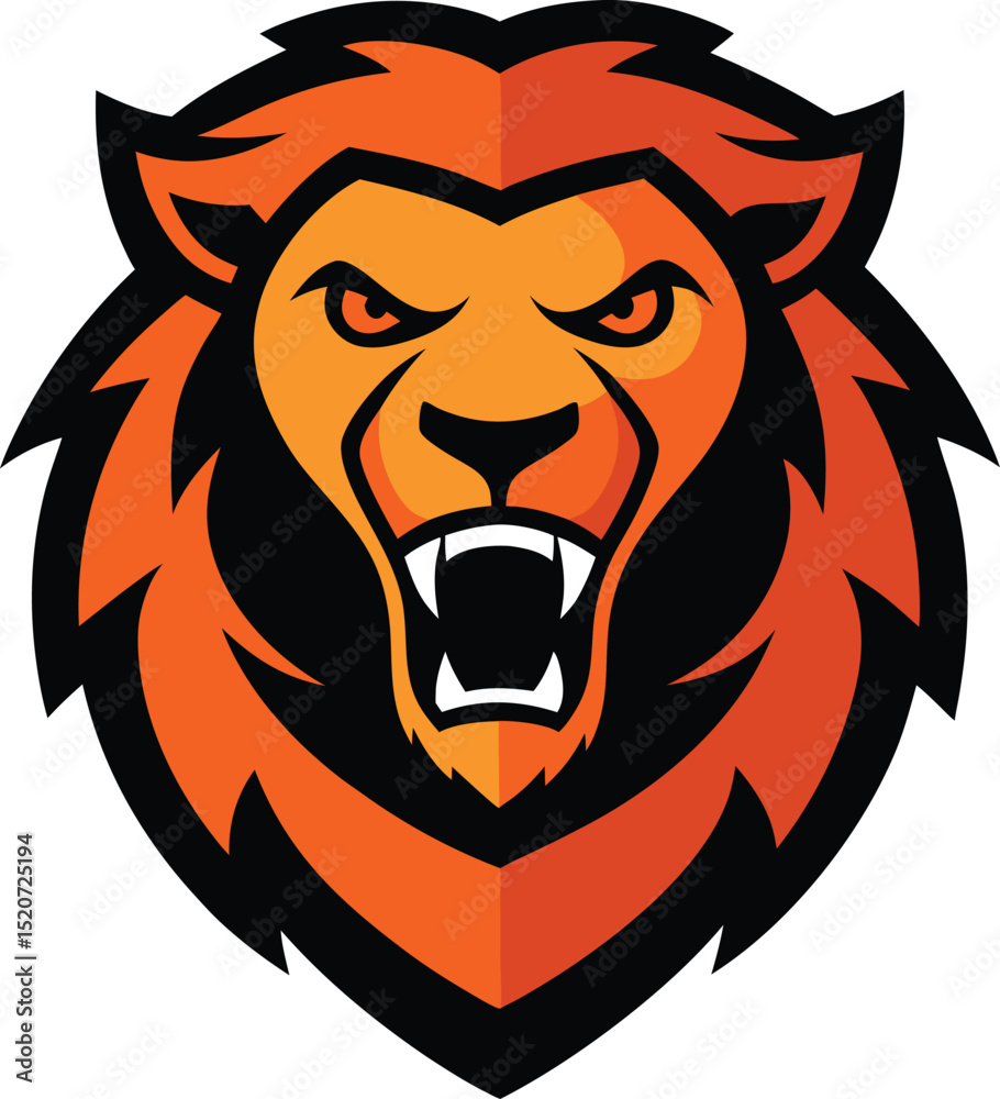 Obraz premium lion head vector illustration