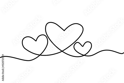 Heart linear drawing icon, Continuous line heart vector. Vector illustration design