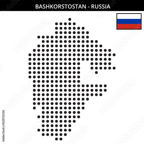 Big dots map of Bashkorstostan in Russia