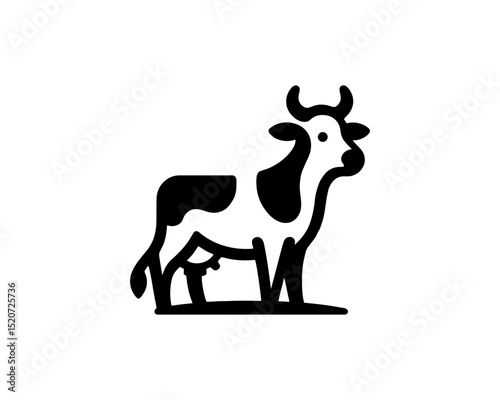 Black and white full body cow symbol