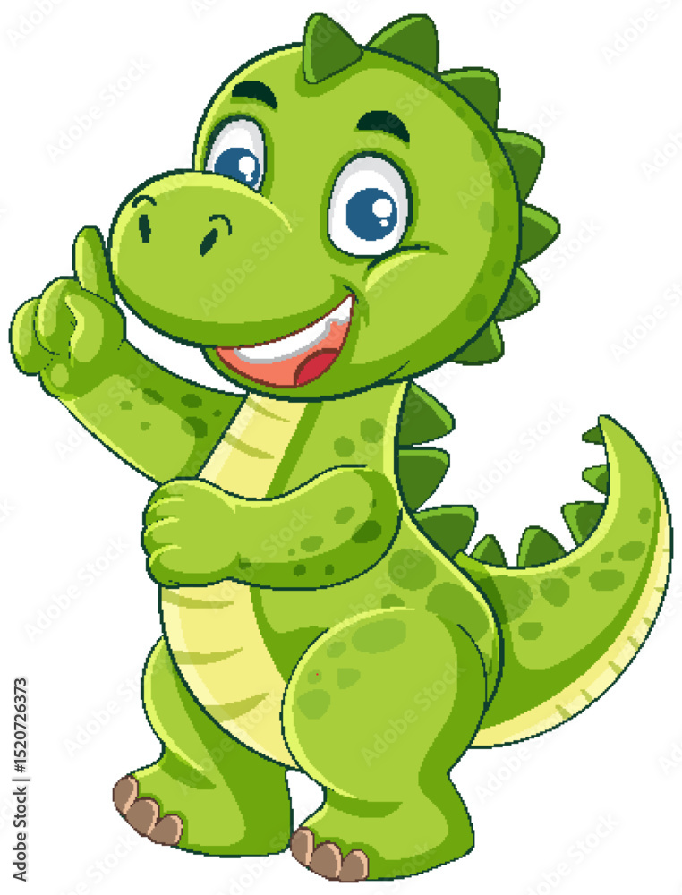 Fototapeta premium Cheerful Cartoon Dinosaur Illustration