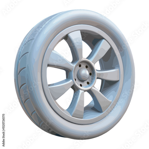 Car wheel vector art.