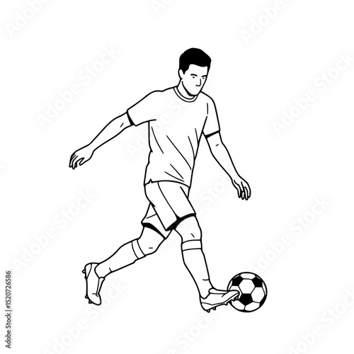Handball Infraction Athlete Lineart Illustration