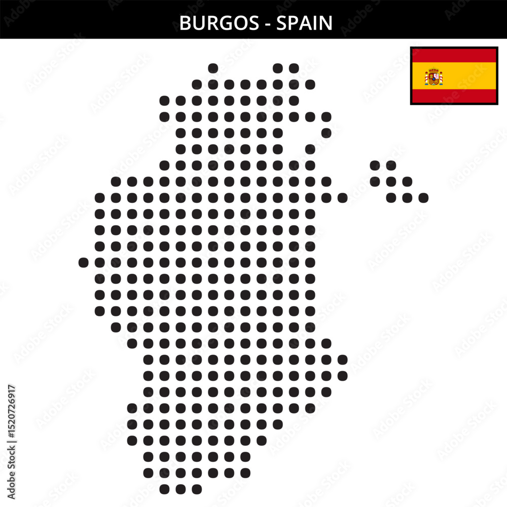 Fototapeta premium Big dots map of burgos in Spain