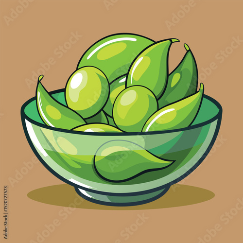 Edamame1 soybeans shelled  vector art illustration.