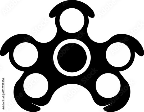 Hand Fidget Toy Silhouette Vector Illustration 