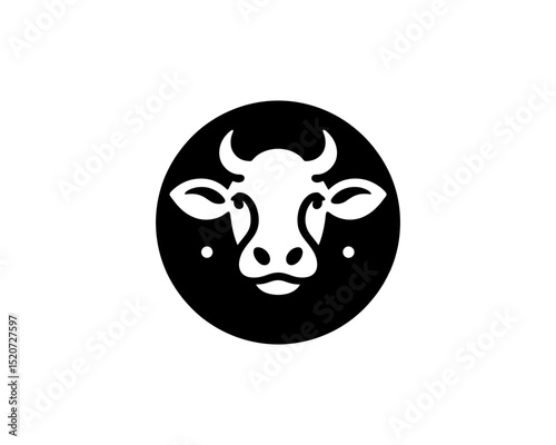 Minimal cow branding icon in silhouette form