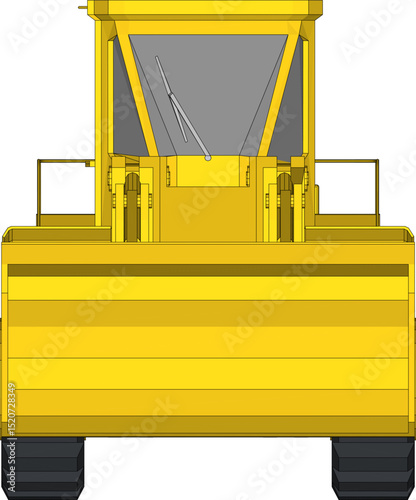 Wheel Loader Vector Isolated on White Background. Loading Shovel. Manufacturing Equipment. Pneumatic Truck. Tractor Front End Loader. Heavy Equipment Machine.